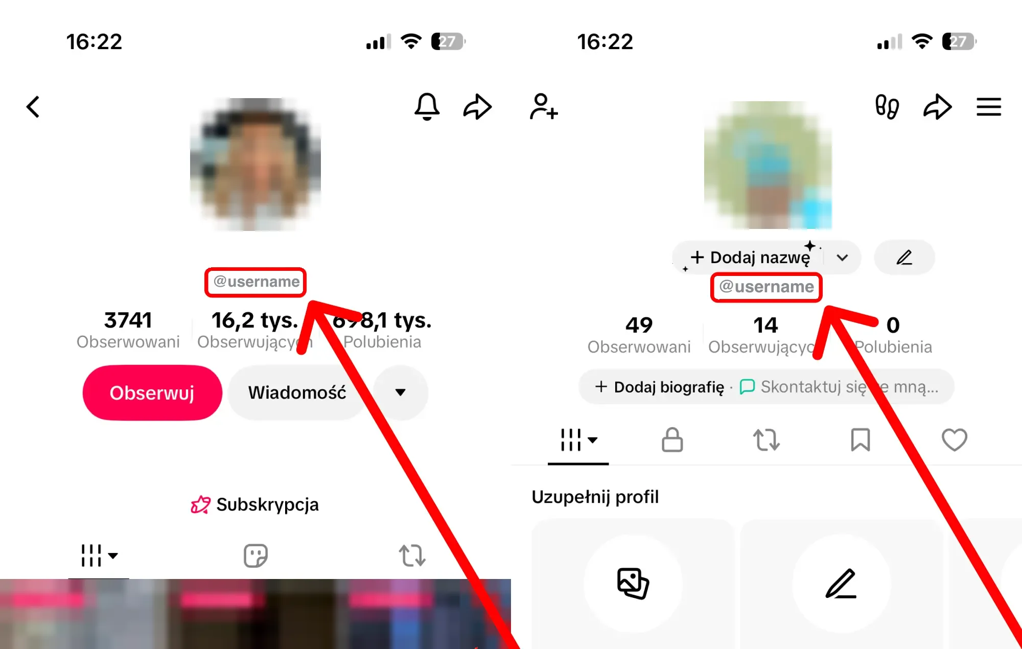 Kup pakiety TikTok: instrukcja ze zrzutami ekranu – gdzie znaleźć nazwę użytkownika lub link do profilu TikTok