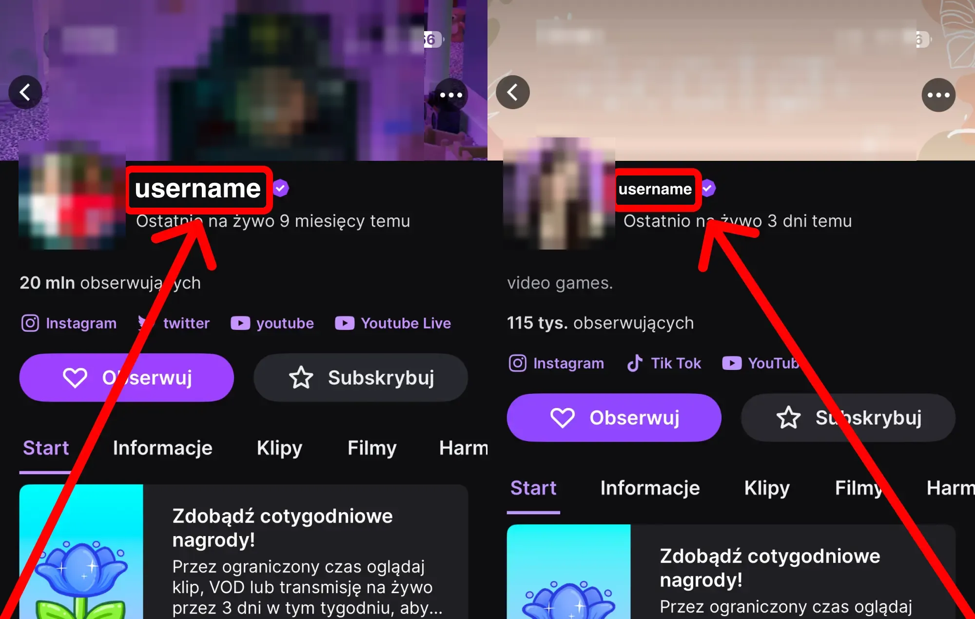Kup wyświetlenia wideo Twitch: instrukcja ze zrzutami ekranu – gdzie znaleźć nazwę użytkownika lub link do profilu Twitch