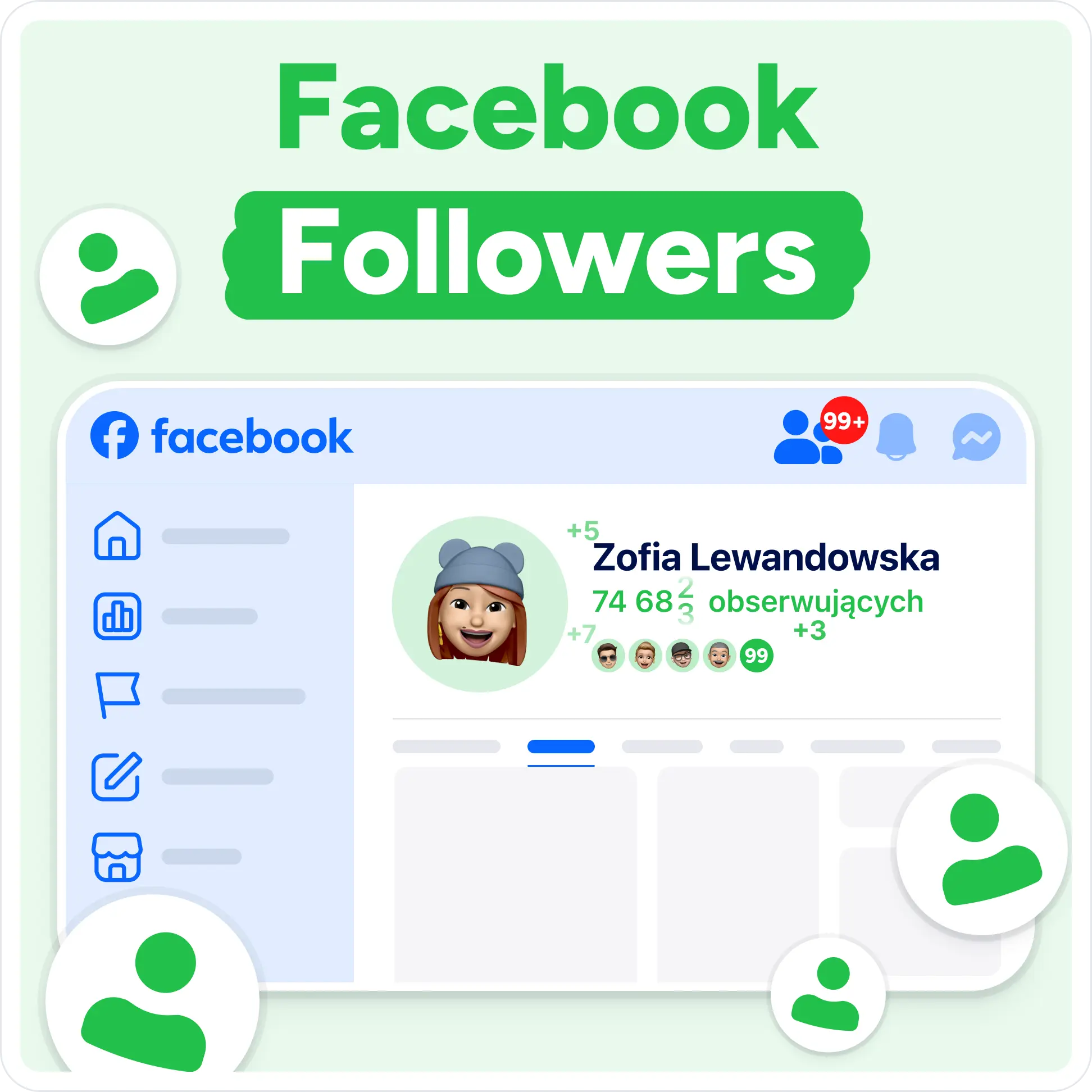 Kup obserwujących Facebook Mockup