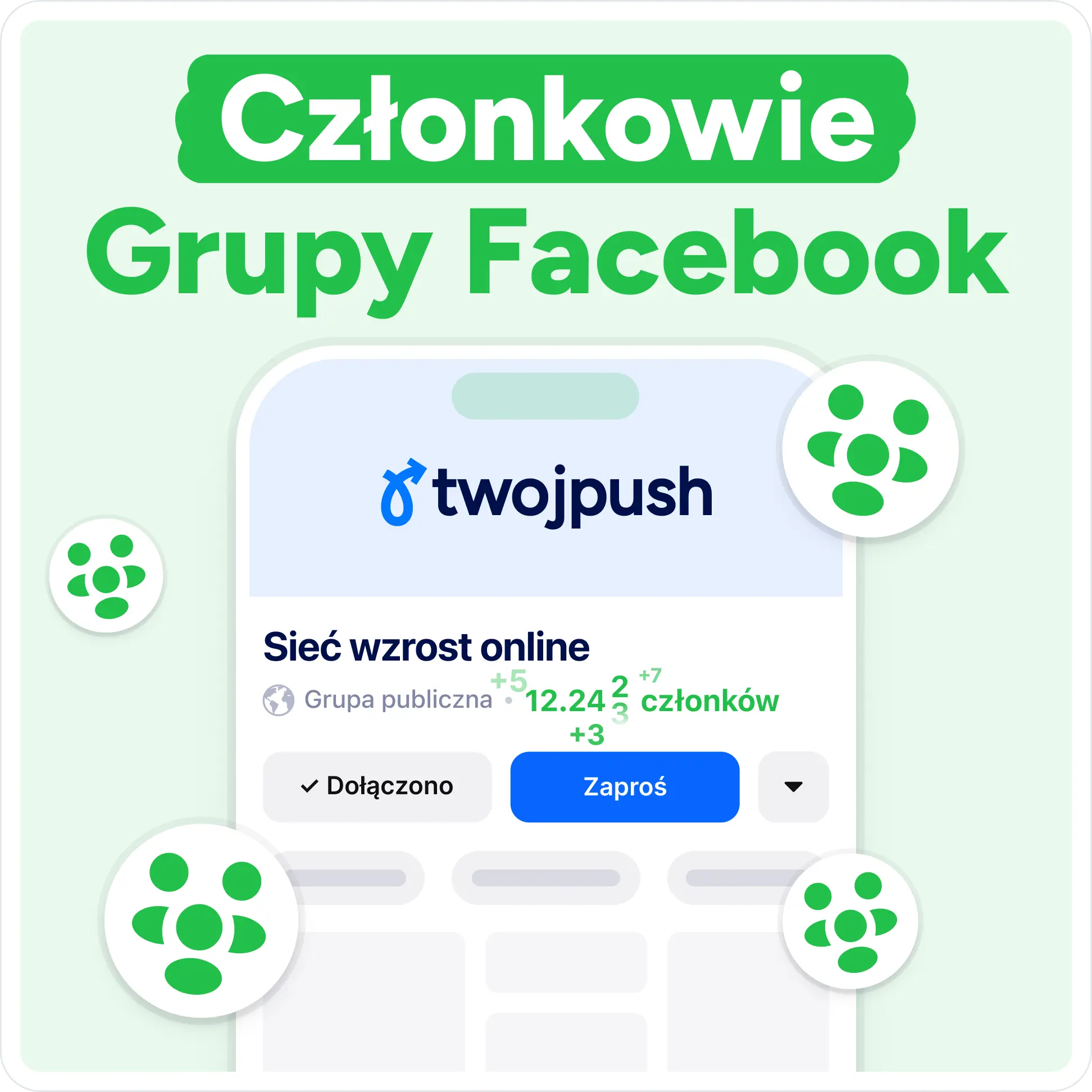 Kup członków grupy na Facebooku Mockup