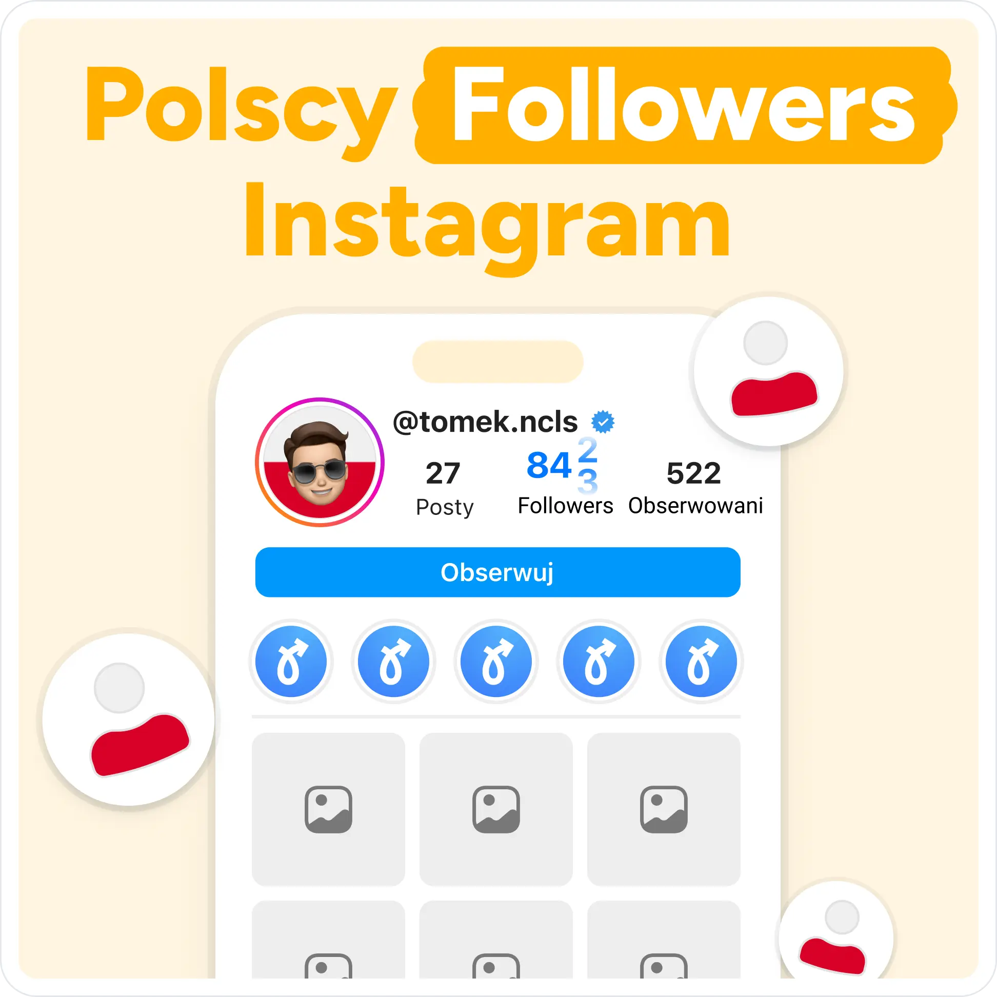 Kup europejskich followersów Instagram Mockup