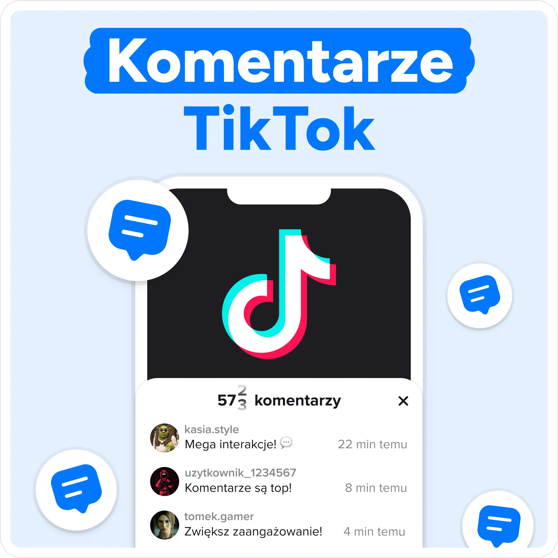 Kup komentarze TikTok Mockup