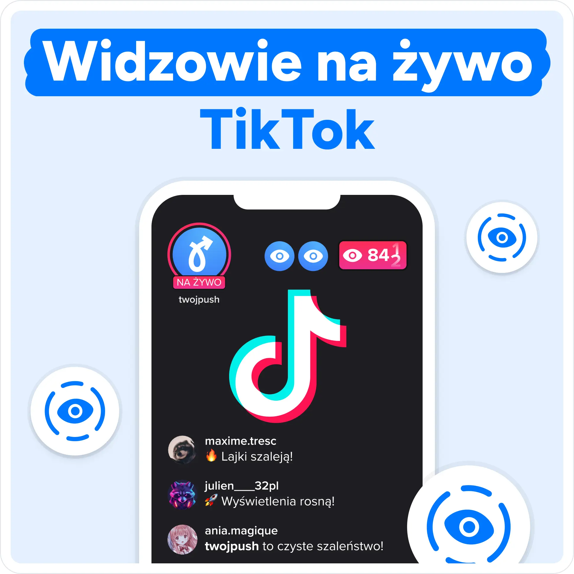Kup widzów na żywo TikTok Mockup