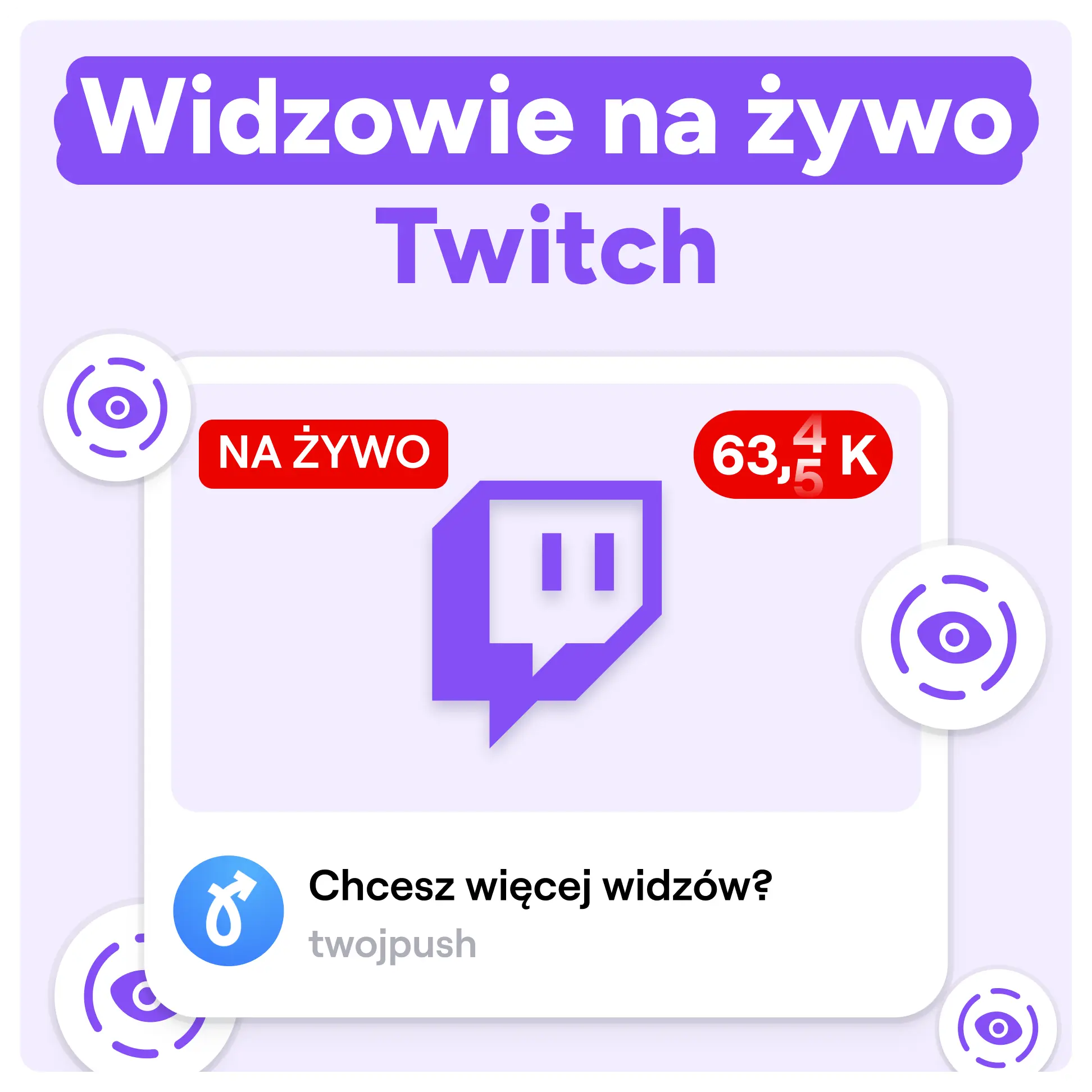 Kup widzów na żywo Twitch Mockup